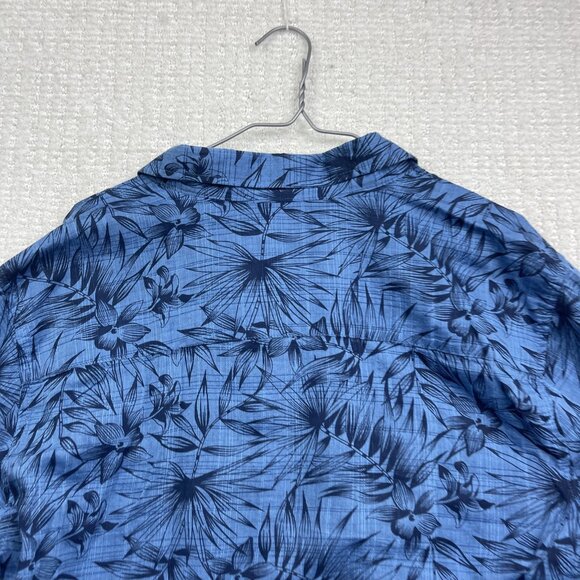 Projek Raw Shirt Mens L Floral Hawaiian  AOP Summer Party Light Breathable Blue - Picture 11 of 15